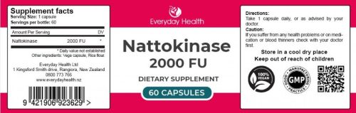 Nattokinase - 60 Capsules - 2000 FU - Cardiovascular Health - Image 2