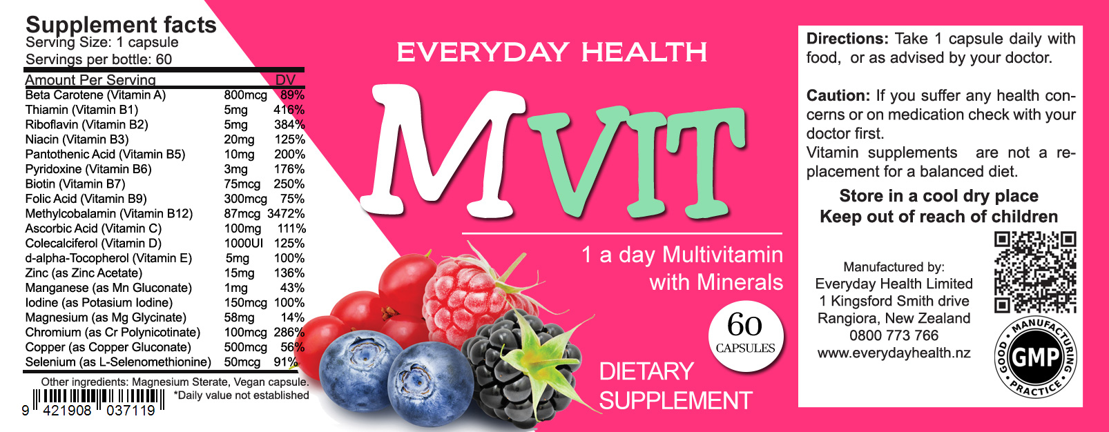 Mvit - 60 Capsules - Multivitamin - Image 2