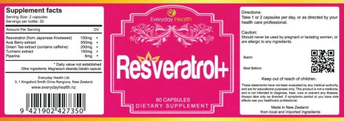 Resveratrol+ - 60 Capsules - Healthy Ageing - Image 2