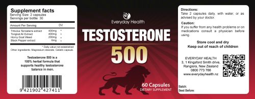 Testosterone 500 - Hormone Balance - 60 Capsules - Image 2