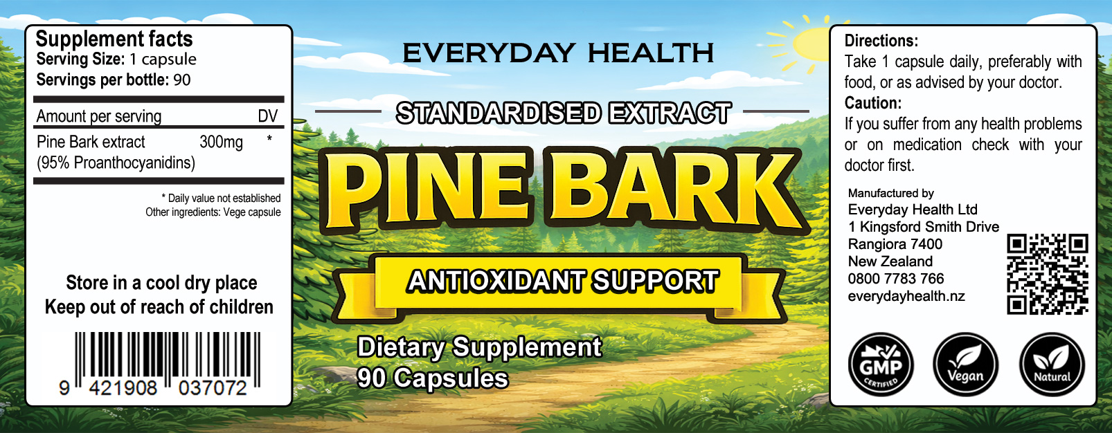 Pine Bark - 90 Capsules 300mg - Healthy Ageing - Image 2
