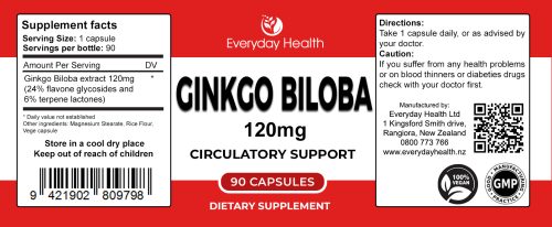 Ginkgo Biloba - 90 Capsules - Circulatory Support - Image 2