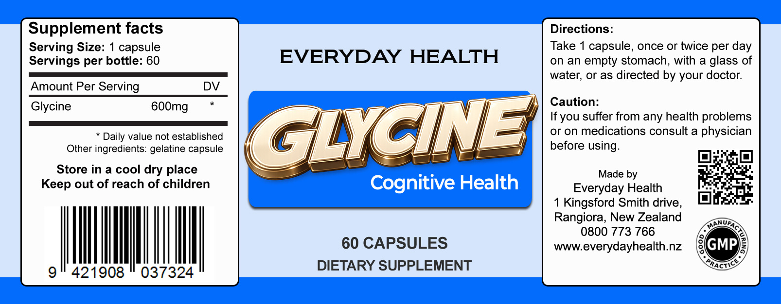 Glycine - 60 Capsules - Cognitive Health - Image 2
